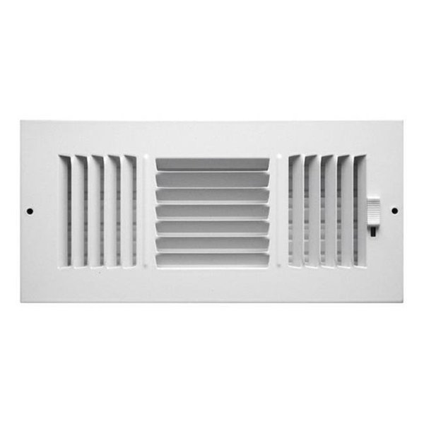 Greystone Greystone C103M10X04 3-Way Sidewall Ceiling Register  White - 10 x 4 in. 4302337